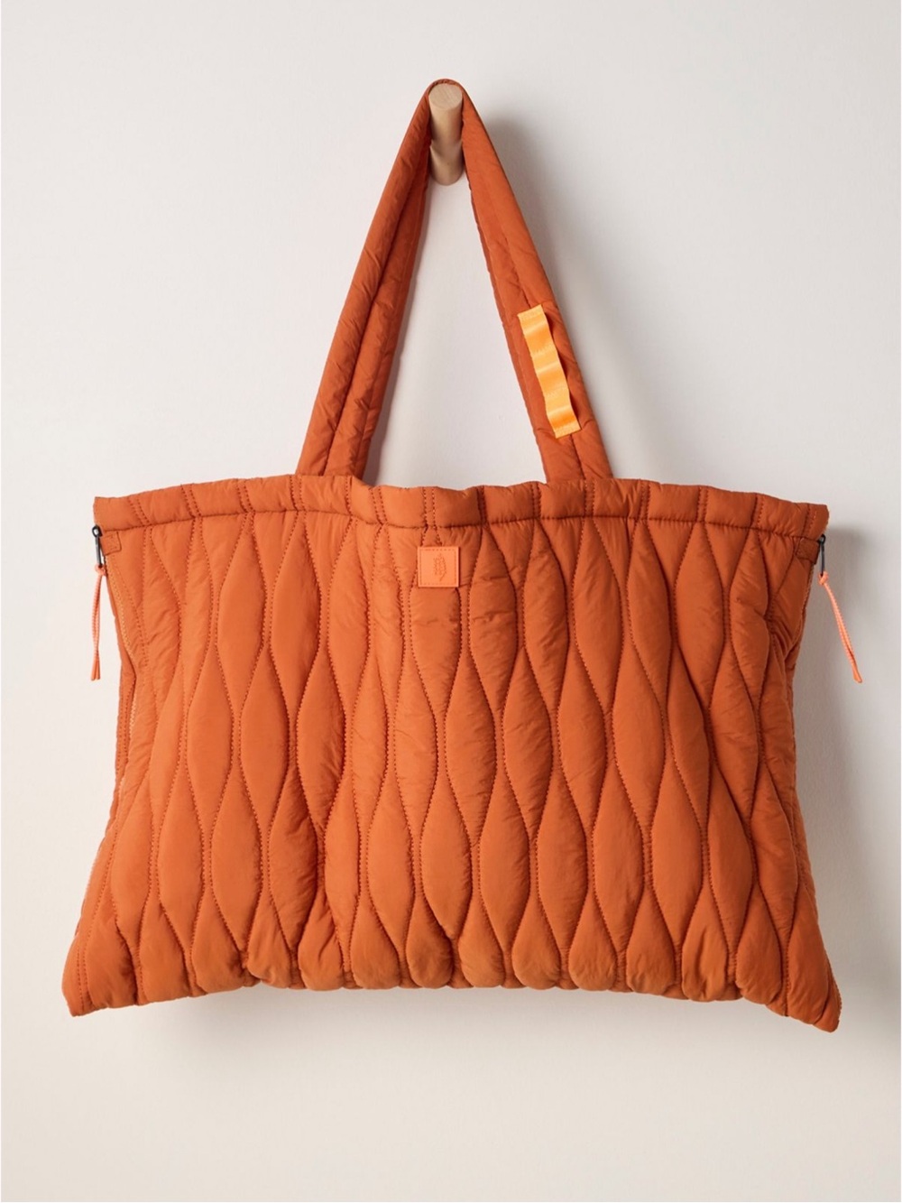NWT Free People Fold Out Blanket Puffer Tote Bag in Terra